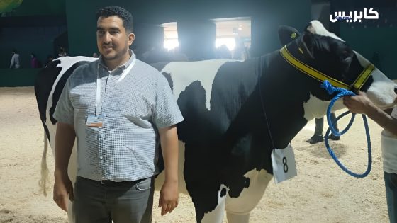 الهواري هيشام الماسي يفوز بالرتبة الأولى في تربية الابقار صنف “عجلة الهوليشتاين” بالمعرض الدولي بمكناس
