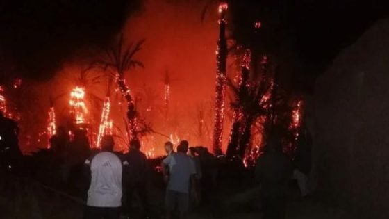 طاطا .. حريق ضخم يحول واحة أكادير الهناء إلى رماد