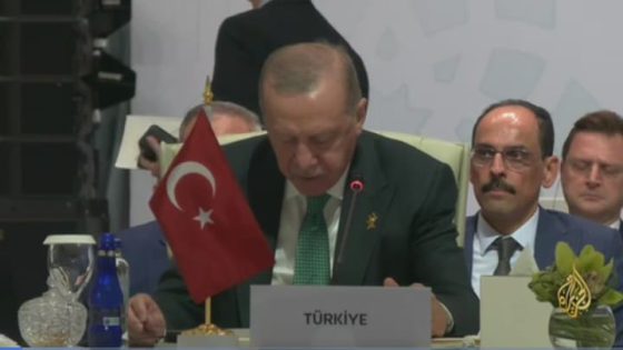 أردوغان في قمة الدوحة: العدوان الإسرائيلي تهديد مباشر وعلى العالم مواجهة المجازر